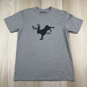 Stio Bucking Jackalope Graphic Short Sleeve T-Shirt Gray Outdoor